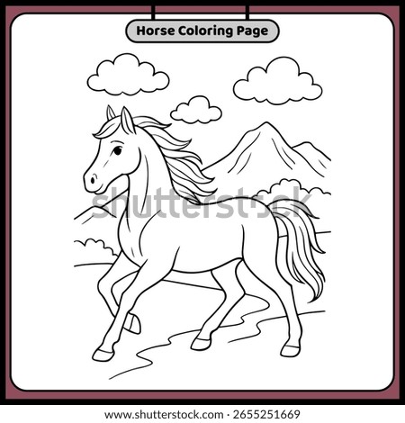Vector illustration of horse isolated on white background