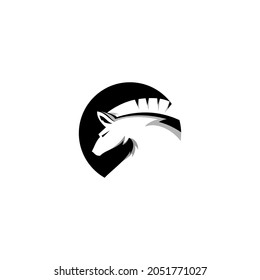 vector illustration of horse logo in a circle