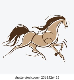 Vector illustration of a horse logo for a luxury equine estate brand identity.