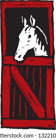 Vector illustration of a horse in paddock