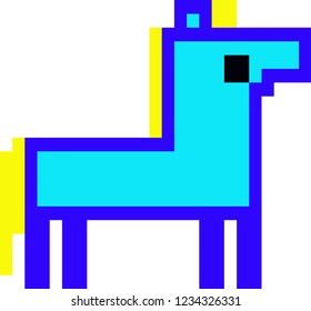 vector illustration of  horse in pixel style
