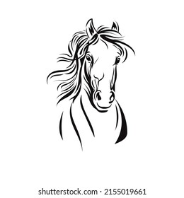 A vector illustration of a horse portrait
