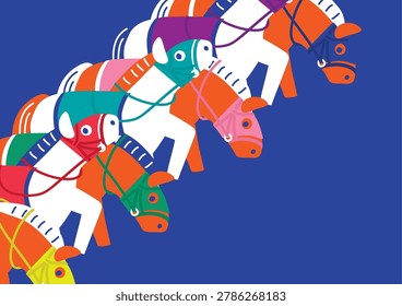 Vector illustration of a horse racing starting gate.
