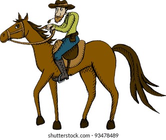 Vector illustration of horse rider