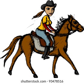 Vector illustration of horse rider