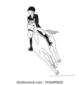Vector illustration of horse riding