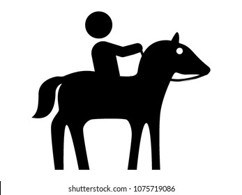 Vector illustration of a Horse Riding Icon