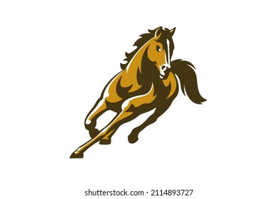 ilustración vectorial de un caballo en marcha