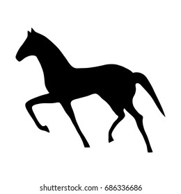 Vector illustration of horse silhouette. It can be used as - logo, pictogram, icon, infographic element.