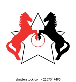 vector illustration of horse and star logo