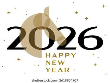 Vector illustration with Horse, symbol of 2026 year according Chinese calendar. Print design with animal for greeting cards, posters, banners. Year of the Horse. Happy Chinese New year
