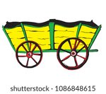 Vector illustration of an horse wagon. old vehicle