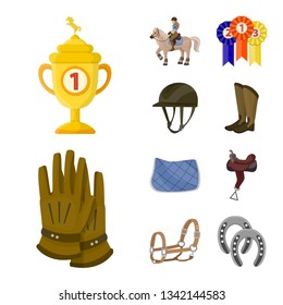 Vector illustration of horseback and equestrian icon. Collection of horseback and horse  stock vector illustration.