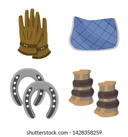 Vector illustration of horseback and equestrian icon. Set of horseback and horse vector icon for stock.