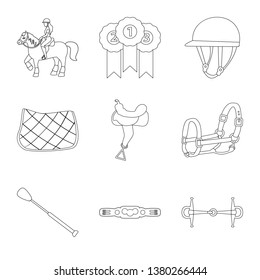 Vector illustration of horseback and equestrian logo. Collection of horseback and horse  stock symbol for web.