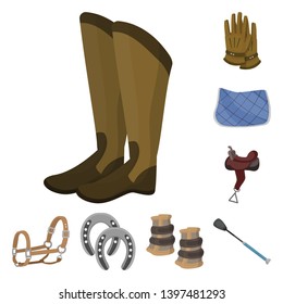 Vector illustration  horseback and equestrian logo. Collection  horseback and horse  vector icon for stock.