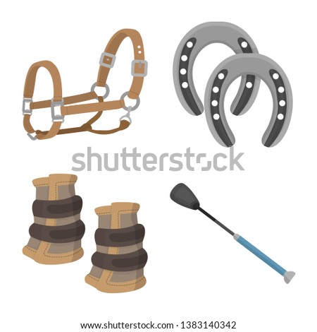 Vector illustration of horseback and equestrian sign. Collection of horseback and horse  stock symbol for web.