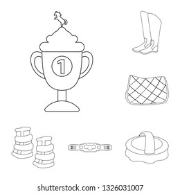 Vector illustration of horseback and equestrian symbol. Set of horseback and horse  stock symbol for web.