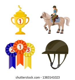 Vector illustration of horseback and equestrian symbol. Set of horseback and horse  stock vector illustration.