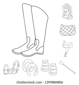 Vector illustration of horseback and equestrian symbol. Collection of horseback and horse  stock vector illustration.