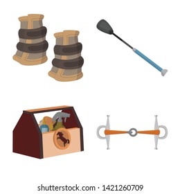 Vector illustration of horseback and equestrian symbol. Set of horseback and horse  stock vector illustration.