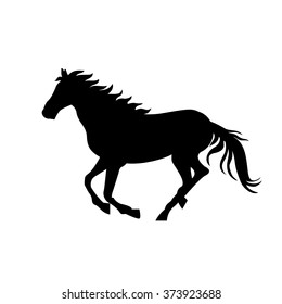 Vector illustration of horse's silhouette on white background. Element for design.