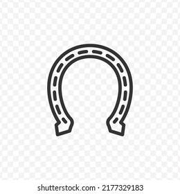 Vector illustration of horseshoe icon in dark color and transparent background(png).