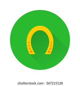 Vector illustration of horseshoe with long shadow. Element for design.