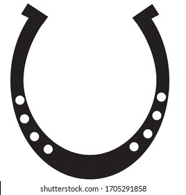 Vector illustration horseshoe as lucky sign EPS 10 decorative element for Christmas card, invitation, greetings black and white 