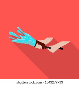 Vector illustration of hose and fire symbol. Graphic of hose and arms stock symbol for web.