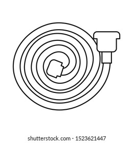 Vector illustration of hose and fireman logo. Graphic of hose and water stock vector illustration.