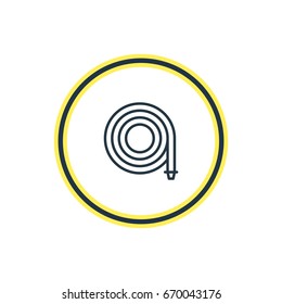 Vector Illustration Of Hose Outline. Beautiful Emergency Element Also Can Be Used As Hosepipe  Element.