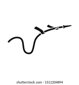 Vector illustration of hose and spraying sign. Web element of hose and fireman stock symbol for web.