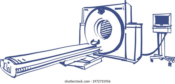 vector illustration of the hospital bed and hospital
