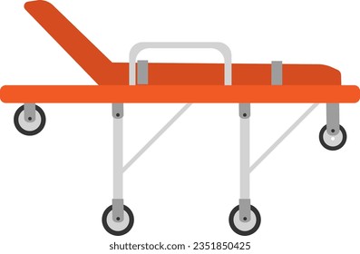 Vector illustration of hospital bed with wheels isolated on white background