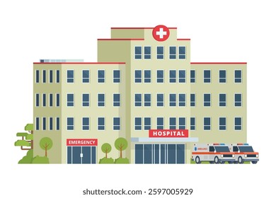 Vector illustration of Hospital building collection in flat design. Fully Editable and Customizable.