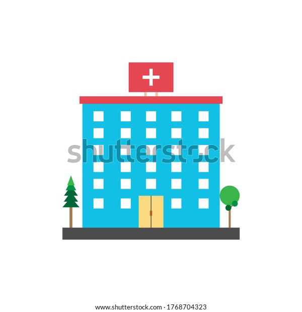 vector\
illustration hospital building flat design\
icon