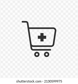 Vector Illustration Of Hospital Cart Icon In Dark Color And Transparent Background(png).