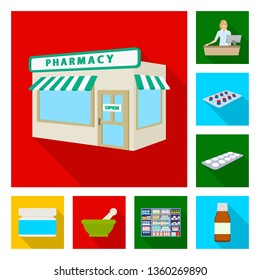 Vector illustration of hospital and help logo. Set of hospital and healthcare stock vector illustration.