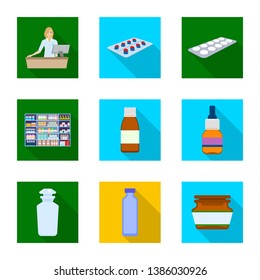 Vector illustration of hospital and help logo. Collection of hospital and healthcare vector icon for stock.