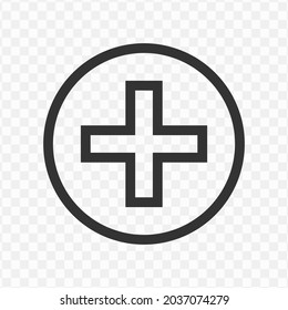 Vector illustration of hospital icon in dark color and transparent background(png).