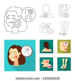 Vector illustration of hospital and rendering icon. Collection of hospital and help vector icon for stock.