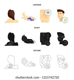 Vector illustration of hospital and rendering icon. Set of hospital and help vector icon for stock.