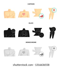 Vector illustration of hospital and rendering icon. Set of hospital and help stock vector illustration.