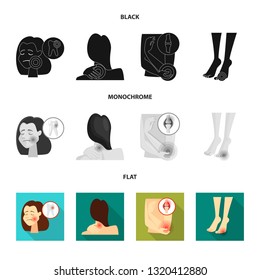 Vector illustration of hospital and rendering icon. Collection of hospital and help stock symbol for web.