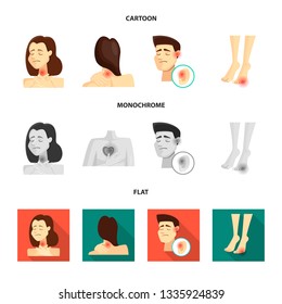 Vector illustration of hospital and rendering icon. Set of hospital and help stock symbol for web.
