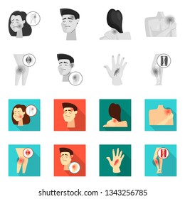 Vector illustration of hospital and rendering icon. Collection of hospital and help stock vector illustration.