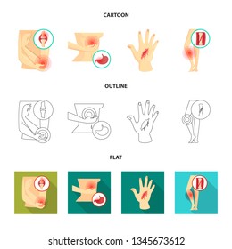 Vector illustration of hospital and rendering icon. Collection of hospital and help stock vector illustration.
