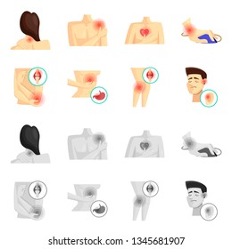Vector illustration of hospital and rendering icon. Set of hospital and help vector icon for stock.
