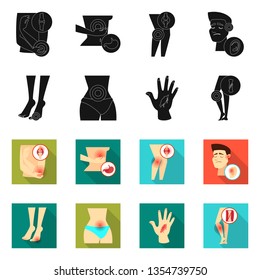 Vector illustration of hospital and rendering icon. Collection of hospital and help vector icon for stock.